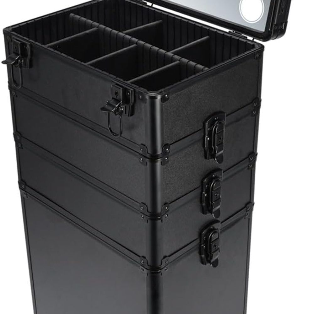 Beauty Makeup Trolley - 4-in-1 Makeup Train Case with 3-Color