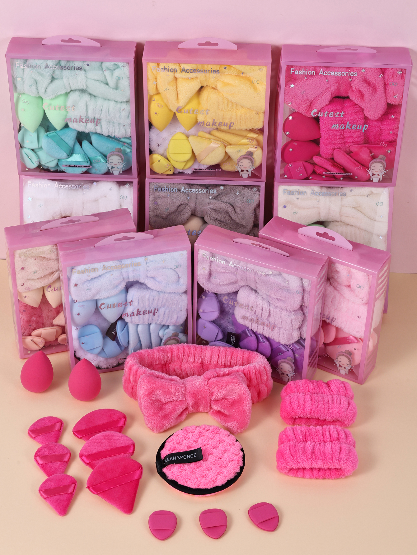 Beauty Makeup Kit - 15pcs Women Wash Face Spa Hair
