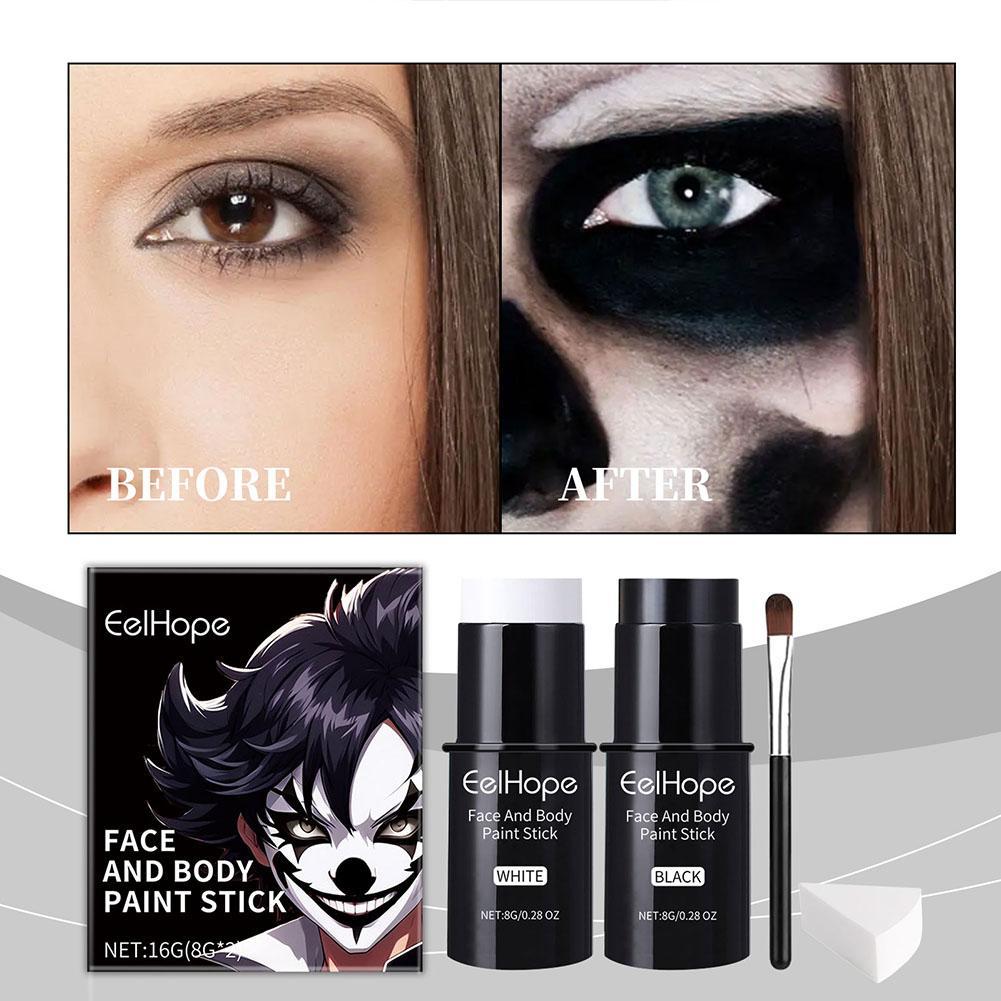 Beauty Makeup Supply - Black White Face Body Paint Kit