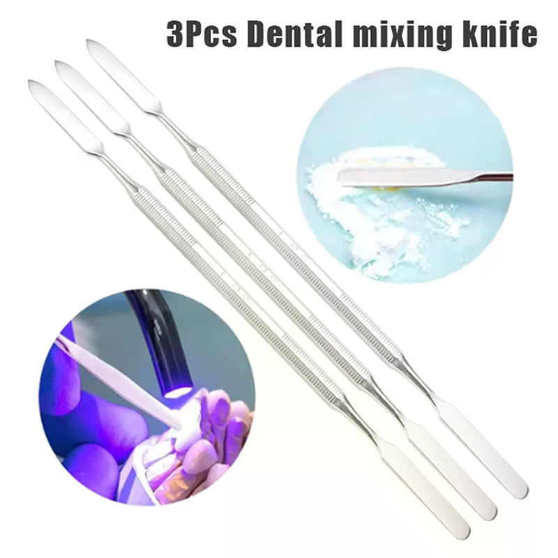Contour Palette Stick - 3Pcs Dental Cement Spatula Stainless Steel