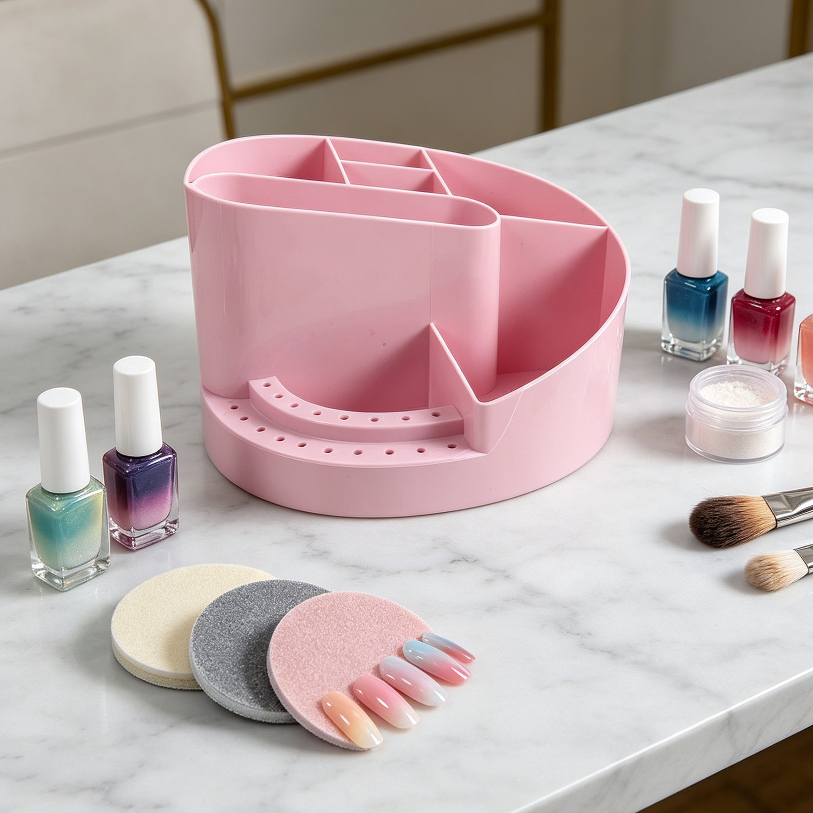 Beauty Makeup Case - Large Transparent Nail Storage Box Organizer
