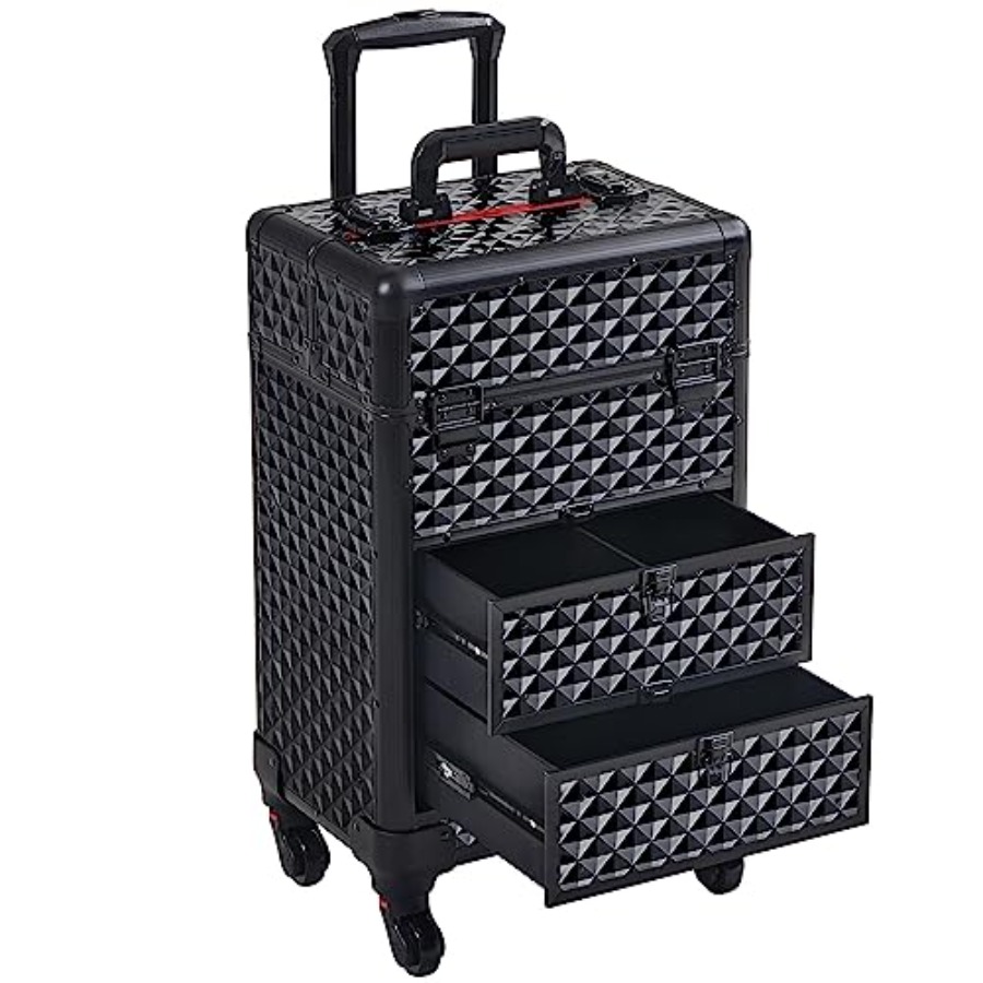 Beauty For You Makeup - Rolling Makeup Train Case with Drawers