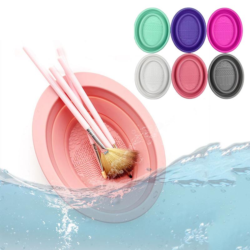 Beauty Makeup Background - Soft Silicone Makeup Brush Cleaner Folding