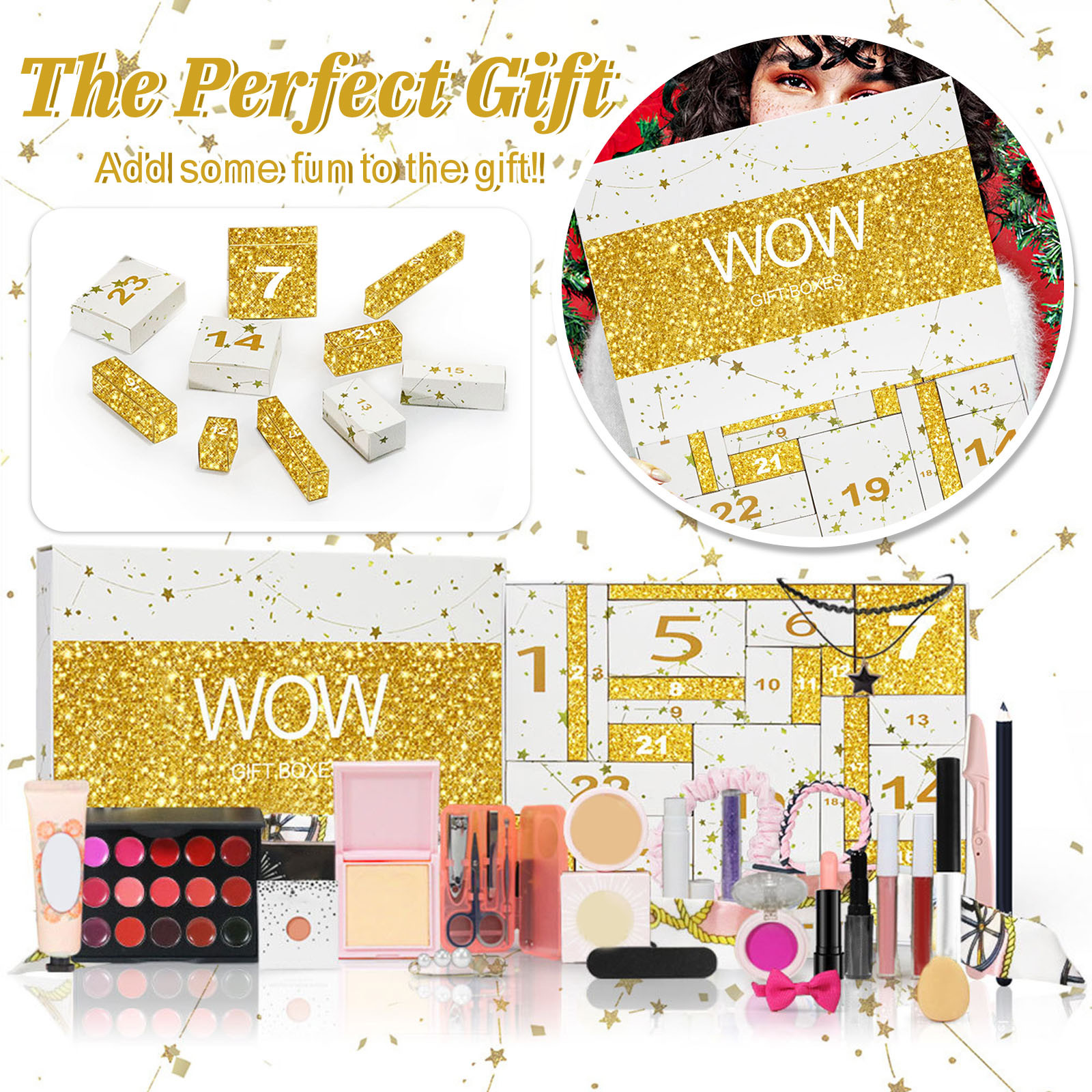 Beauty Makeup Advent Calendar - 24pcs makeup tools Christmas gift box