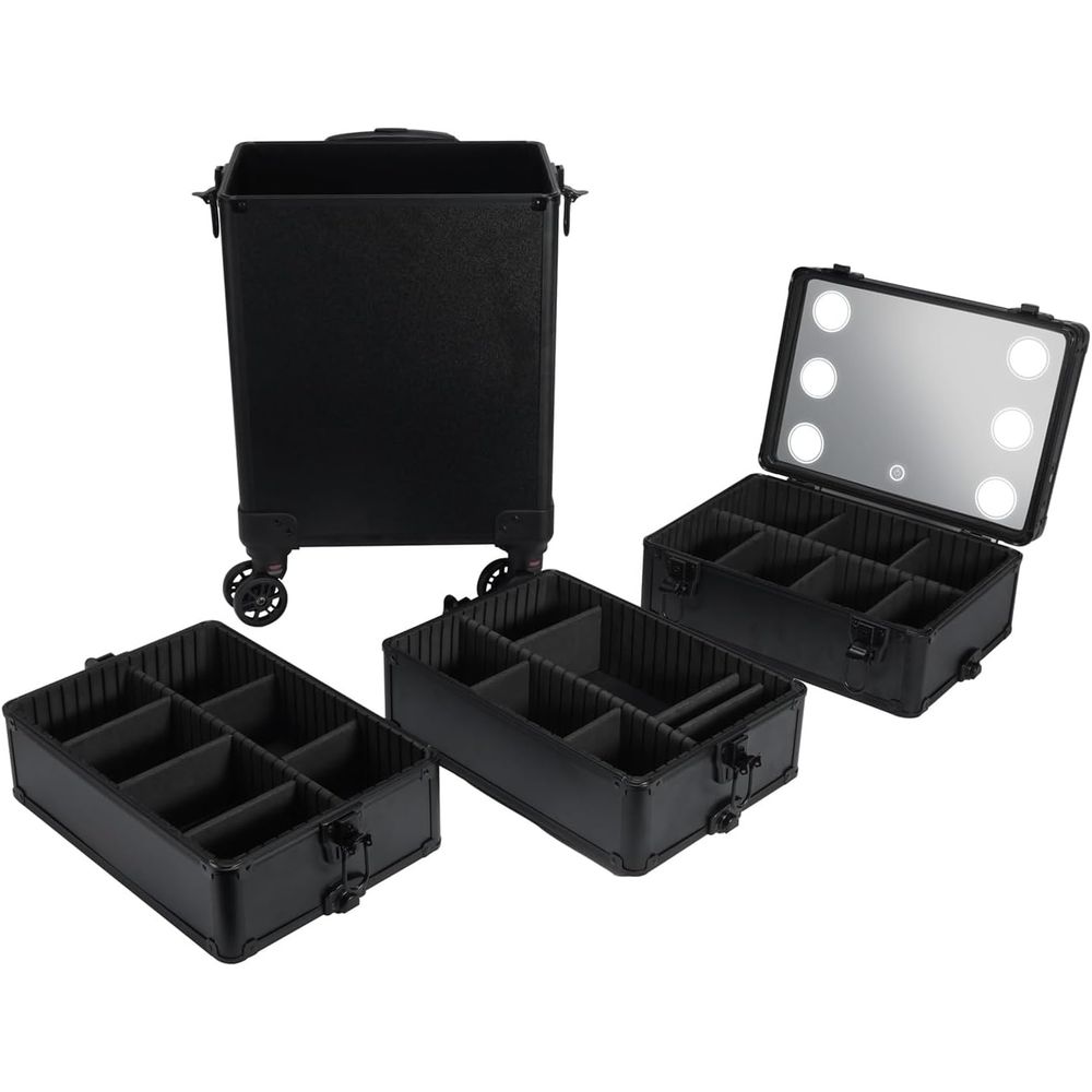 4-in-1 Makeup Train Case with  - Beauty Makeup Trolley reseña y precio