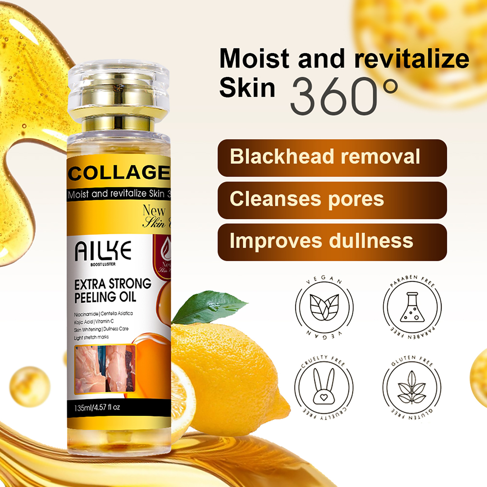 AILKE Collagen Yellow Peeling  - Vitamin C Serum Face reseña y precio