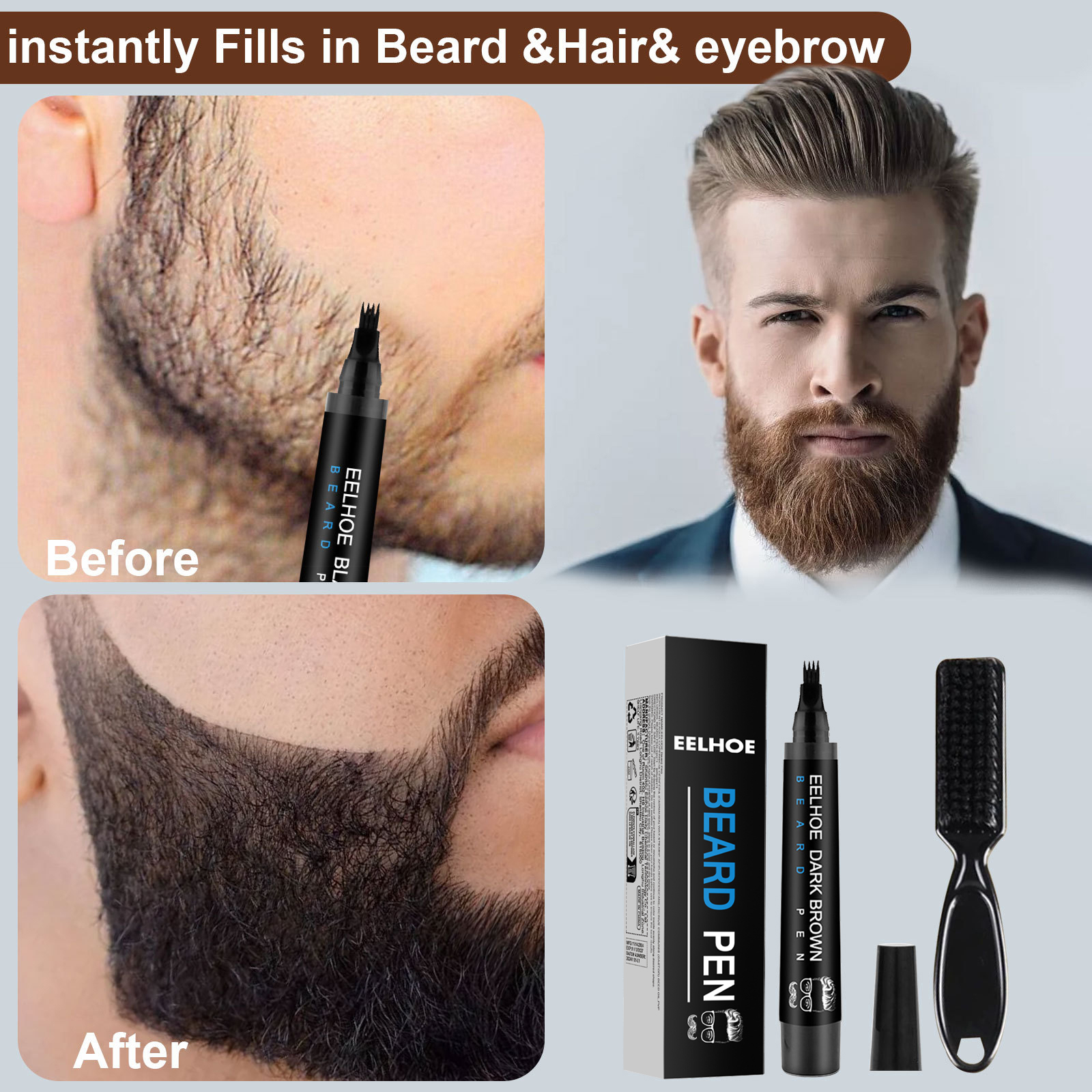 Beard Fillering Pen Kit Thicke - Beauty For You Makeup reseña y precio