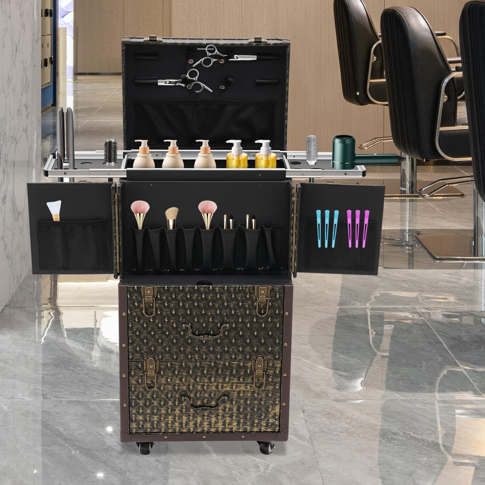 Rolling Lockable Makeup Train  - Beauty Makeup Trolley reseña y precio