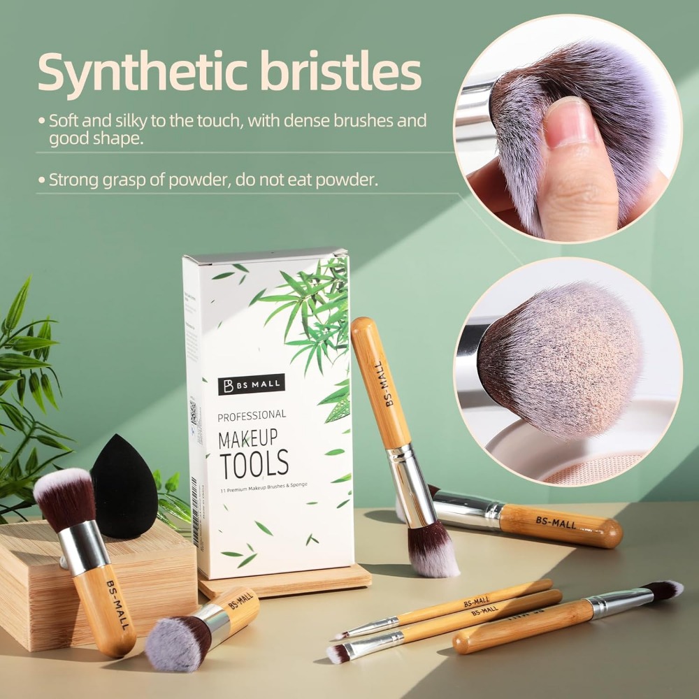 BS-MALL Makeup Brush Set 11Pcs - Beauty Makeup Background reseña y precio