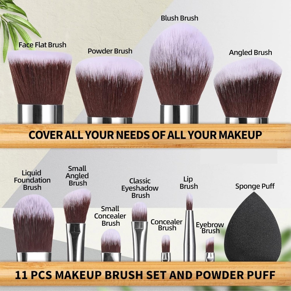 BS-MALL Makeup Brush Set 11Pcs - Beauty Makeup Background reseña y precio
