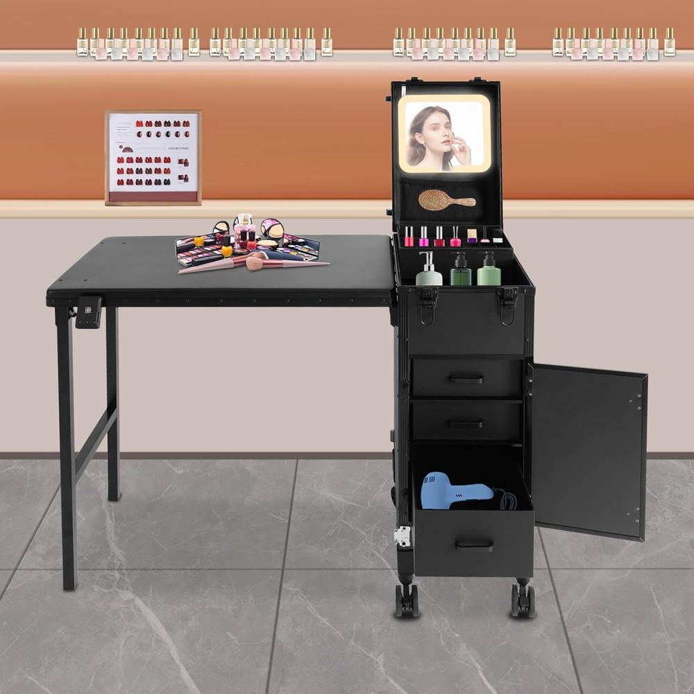 Portable Rolling Manicure Tabl - Beauty Makeup Trolley reseña y precio