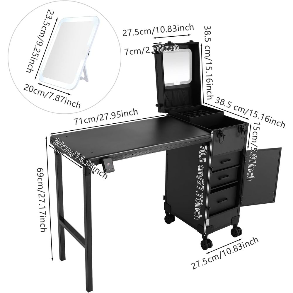 Portable Rolling Manicure Tabl - Beauty Makeup Trolley reseña y precio