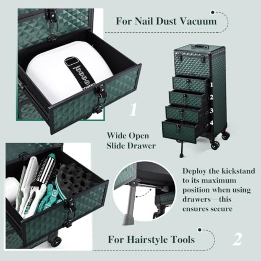 Nail Salon Cart with 4 Drawers - Beauty For You Makeup reseña y precio