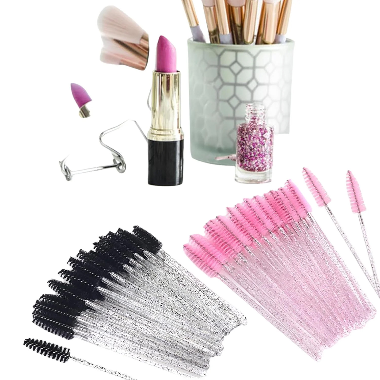 500pcs Eyelash Brushes Wands f - Beauty Makeup Background reseña y precio