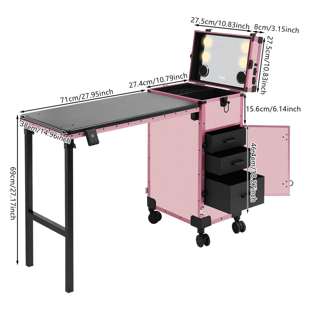 Drawers Rolling Makeup Train C - Beauty Makeup Trolley reseña y precio