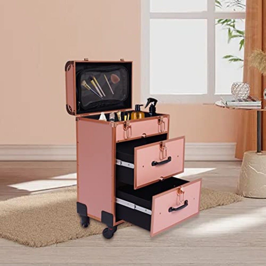 3-Tier Aluminum Rolling Makeup - Beauty For You Makeup reseña y precio