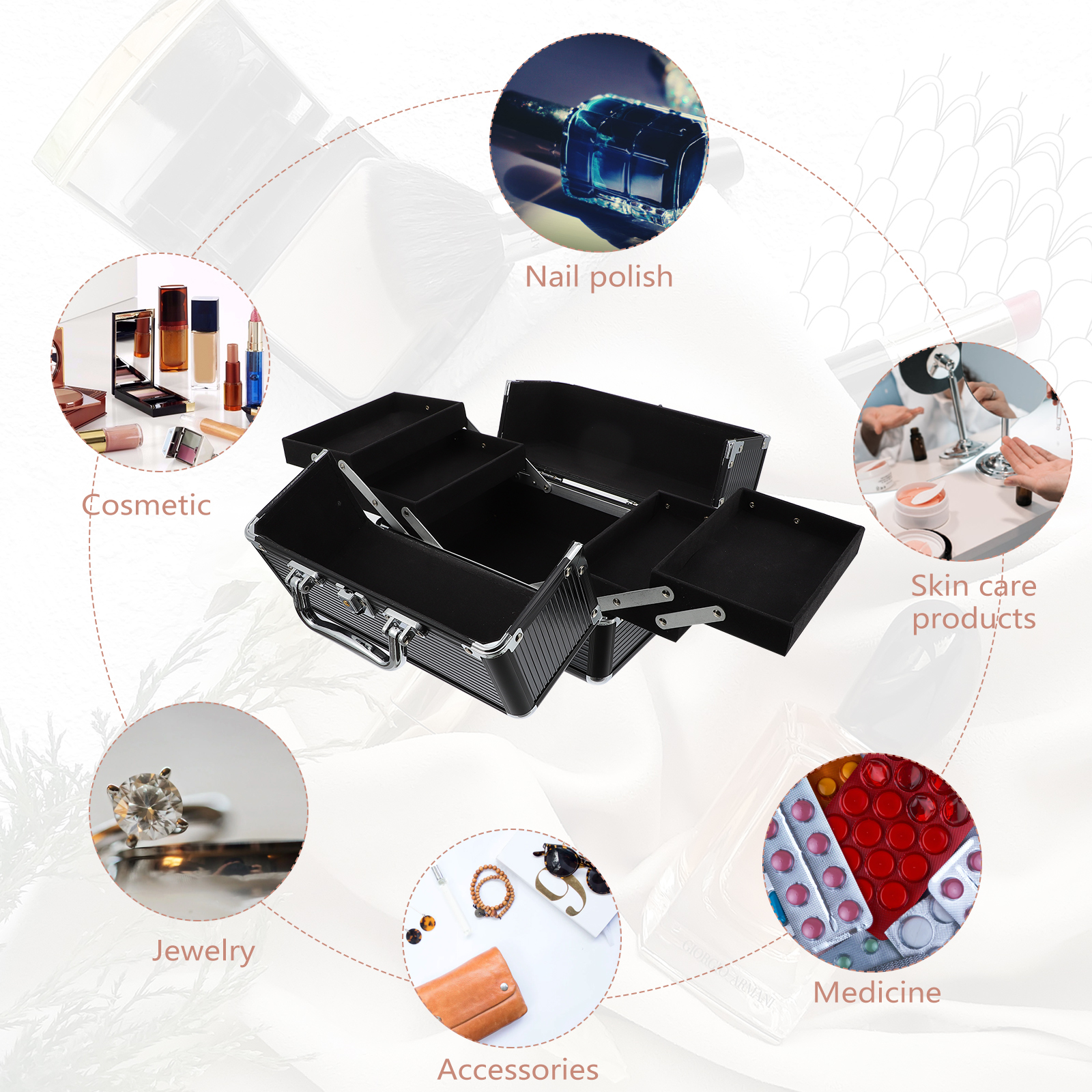 Makeup Case Handheld Storage C - Beauty Makeup Case reseña y precio
