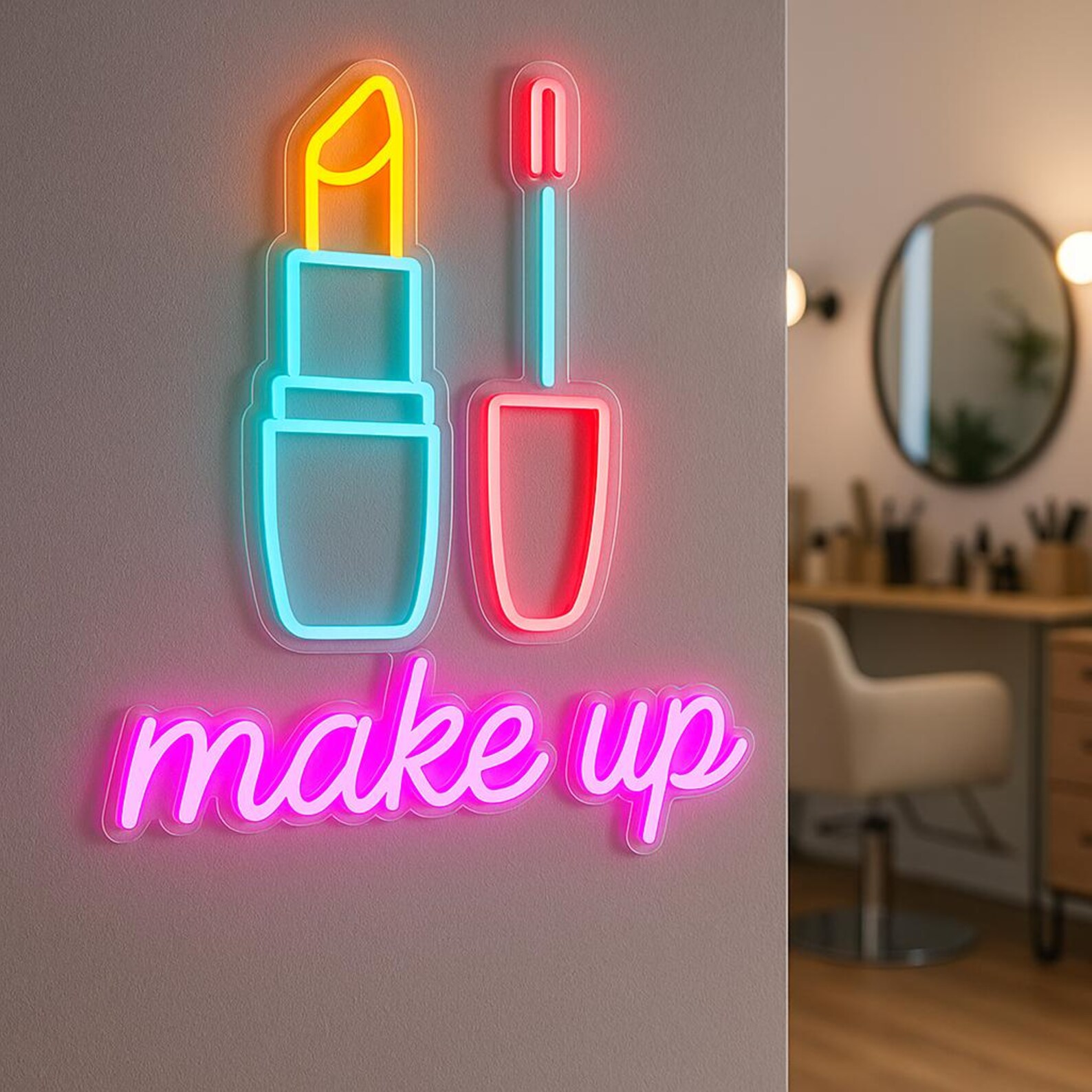 Make Up Neon Sign, Beauty Salo - Beauty Makeup Salon reseña y precio