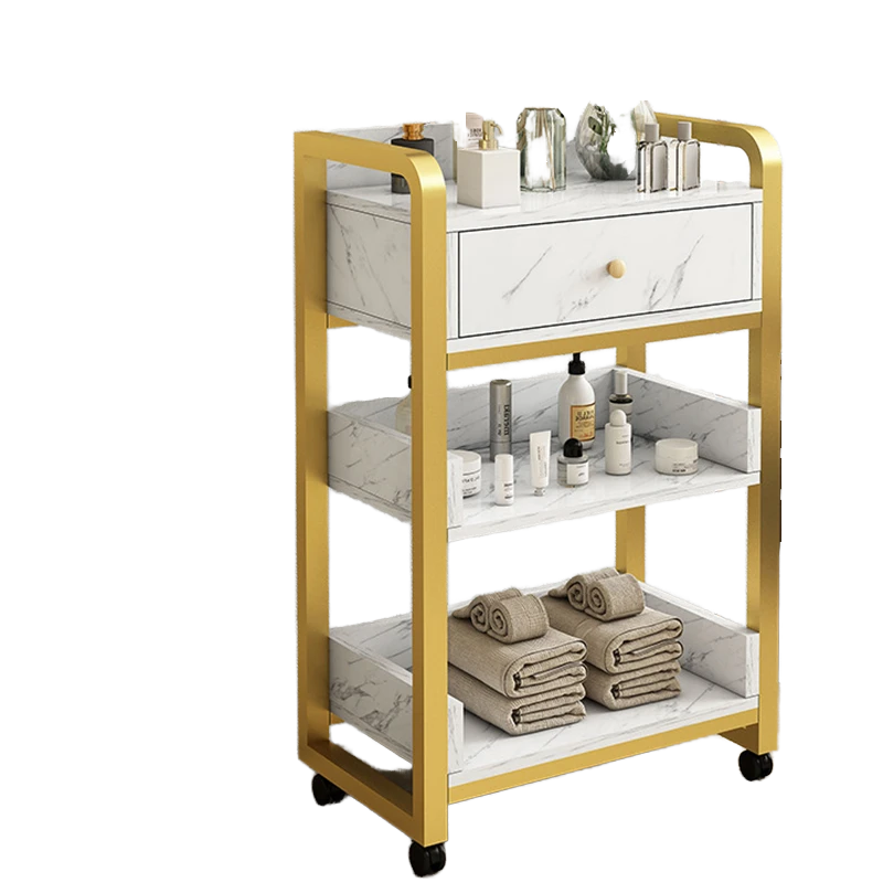 Modern Gold White Salon Trolle - Beauty Makeup Trolley reseña y precio