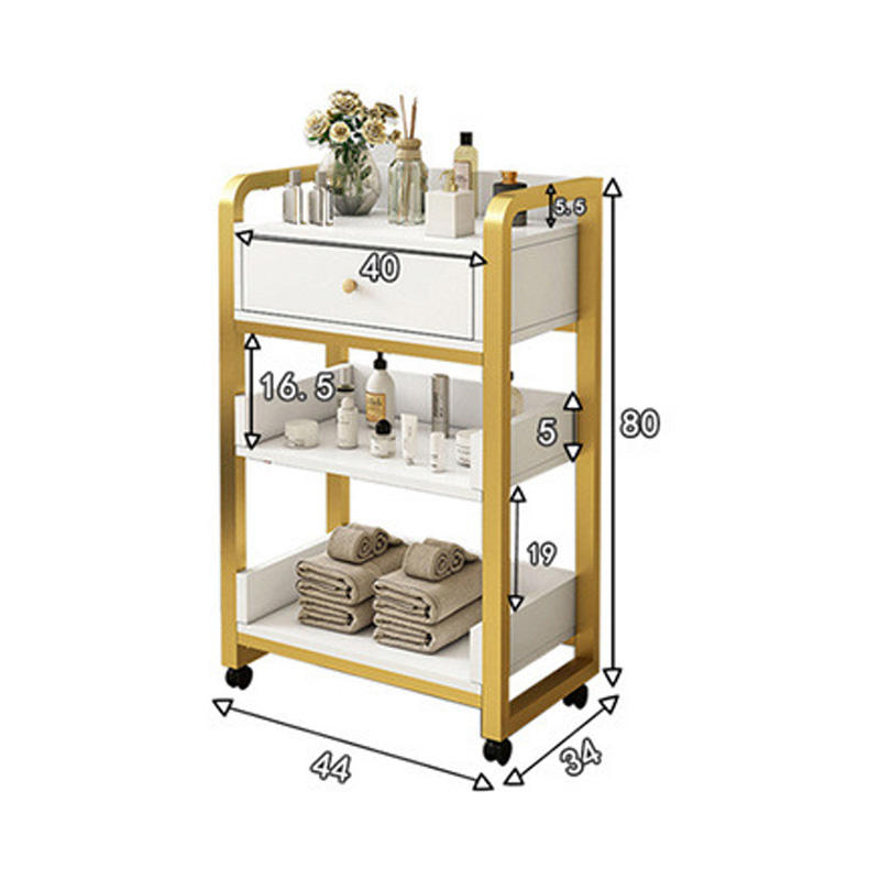 Modern Gold White Salon Trolle - Beauty Makeup Trolley reseña y precio