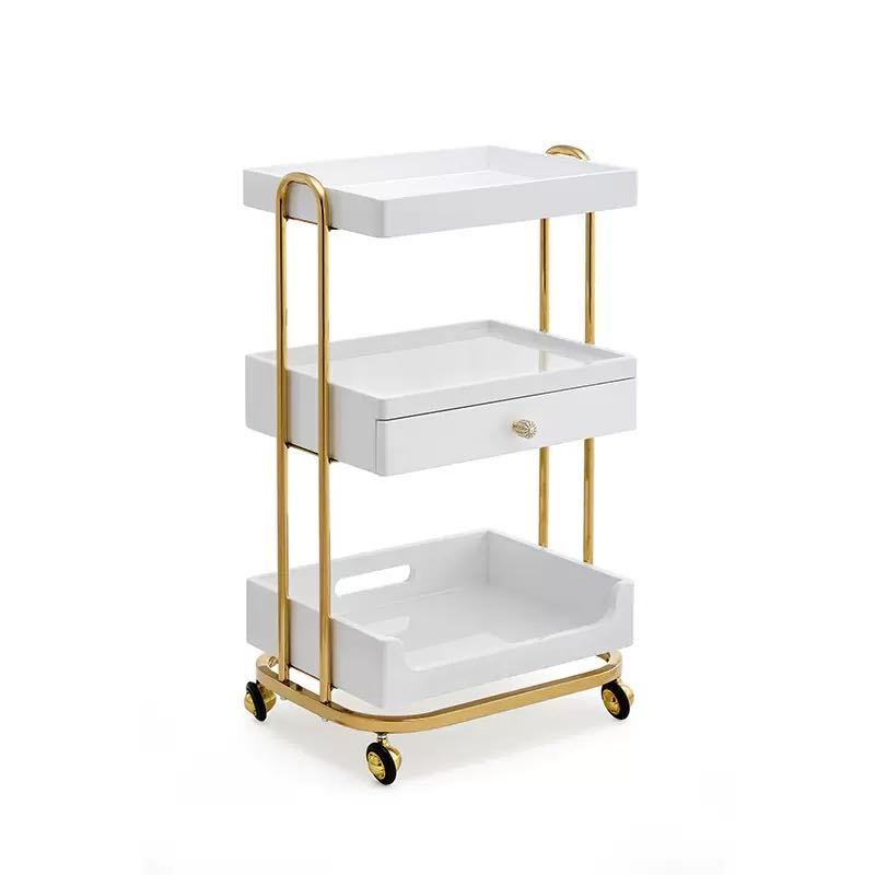 Modern Gold White Salon Trolle - Beauty Makeup Trolley reseña y precio